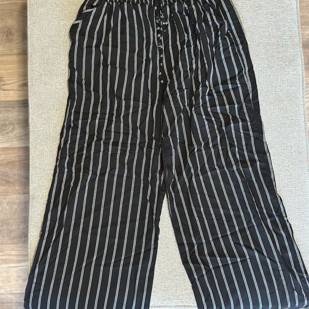 SO Black and White Striped Wide Leg Pants